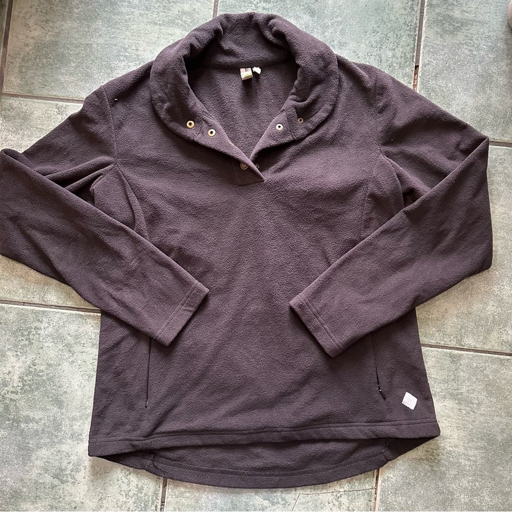 Black Minimalist Fleece Button Zip Pocket Sweater Sweatshirt